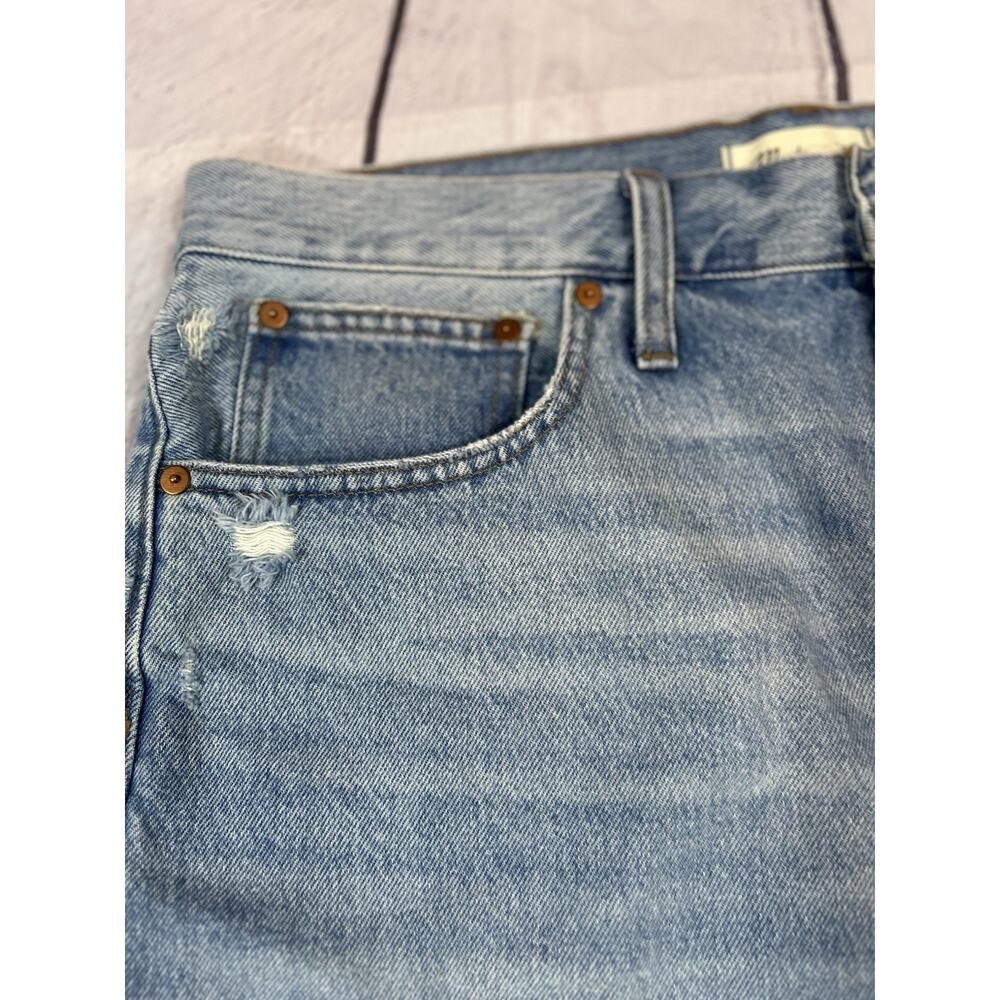 Madewell Baggy Bermuda Denim Shorts Women 30 Distressed Raw Hem High Rise - Picture 3 of 7